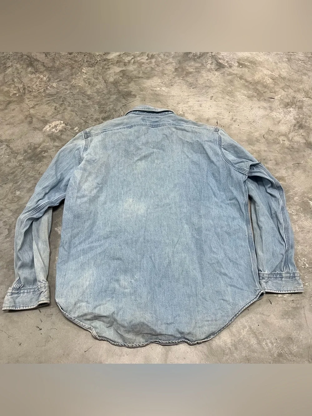 Vintage Polo Ralph Lauren Shirt Denim Long Sleeve Big Button Down Men L 80s USA